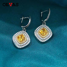 OEVAS 100% 925 стерлингового серебра сверкающий полный высокоуглеродистой Diamond, свисающие серьги для женщин, Свадебная вечеринка топаз, хорошее ювелирное изделие, подарки 2024 - купить недорого