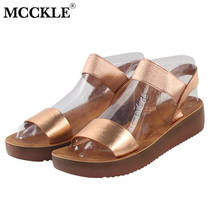 Mcckle sandálias femininas casuais senhoras roma sapatos de verão plataforma cunhas deslizamento em conforto da forma do plutônio calçados femininos conforto novo 2021 2024 - compre barato