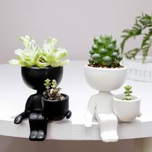 Человеческий керамический горшок для растений, поделки «сделай сам», ваза для цветов, украшение для дома и офиса 2024 - купить недорого