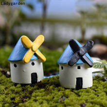 Modelo de casa de molino de viento, estatuilla pequeña, Micro artesanía, adorno, miniaturas, accesorios de resina para decoración del hogar, 10 Uds. 2024 - compra barato