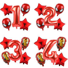 Balões de folha do homem-aranha, 5 unidades, vingadores, balão de cabeça inflável, chá de bebê, decoração de festa de aniversário, brinquedos infantis, globos 2024 - compre barato