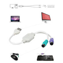 Convertidor adaptador de Cable USB macho a PS2 hembra para teclado a clavija para ratón y soporte de reproducción dos teclados PS2 o dos ratón PS2 2024 - compra barato