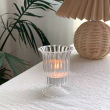 Suporte de vela para chá, copos pequenos de vidro votivo para decoração de casamento spa aromaterapia meditação peças centrais da mesa 2024 - compre barato