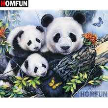 Homfun pintura diamante "panda animal" quadrado completo/broca redonda decoração da parede incrustada resina bordado artesanato ponto cruz a27693 2024 - compre barato