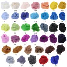 20 Colors Wool Corriedale Needlefelting Top Roving Dyed Spinning Wet Felting Fiber Dropshipping 2024 - buy cheap