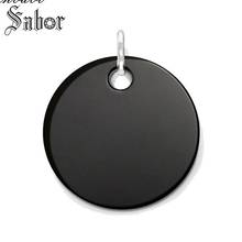 Pendant Round Disk Onyx silver color For Women Men Jewelry Romantic Gift Fit Bracelets Or Necklace thomas 2024 - buy cheap