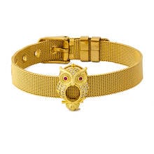 Popular Jewelry Owl Design Gold Silver Color Adjustable Stainless Steel Buckle Charm Bracelet Watch Belt Bangle For Women Men 2024 - buy cheap