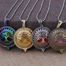 Hot Sale Aromatherapy Necklace Diffuser Pendant Antique Gold Bronze Colorful Aroma Locket Tree of Life Necklace 2024 - buy cheap