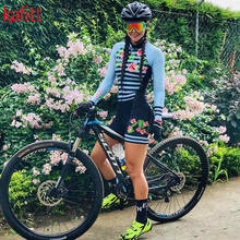 Kafitt-Jersey de ciclismo profesional para triatlón, mono ajustado de manga larga, traje de ciclismo, camiseta con letras de Color degradado 2024 - compra barato