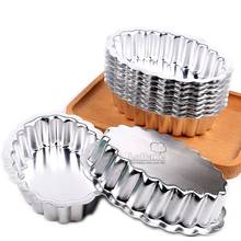 10pcs fluted oval cup shape anodizing aluminium alloy cupcake pudding egg tart mould fondant jelly mold DIY bakery tools 2024 - buy cheap