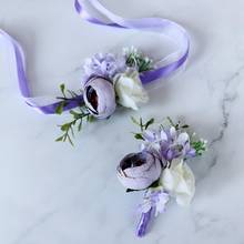 Ipopu-brazalete de rosas de seda para dama de honor, brazalete con forma de Rosa Blanca, ideal para bodas y bailes de Graduación 2024 - compra barato
