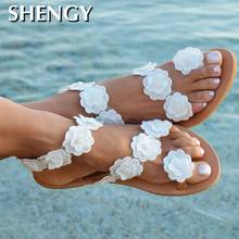 2020 Women Sandals Bohemia Style Summer Shoes For Women Flat Sandals Beach Shoes Flowers Flip Flops Plus Size Chaussures Femme 2024 - buy cheap