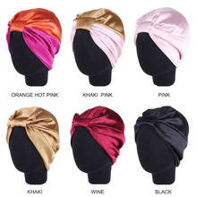 New Women Satin Bonnet Fashion Stain Silky Big Bonnet for Lady Sleep Cap Headwrap Hat Hair Wrap Accessories Wholesale 2024 - buy cheap