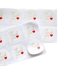 80Pcs/lot Thank you golden glitter red heart Sealing Stickers Round Big size Sticker White Paper Labels Handmade Party Gift box 2024 - buy cheap