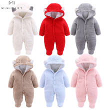 2022 Newborn Baby girls Winter infant clothes warm infants outwear boy Rompers 3m-12m baby clothes jumpsuit fleece baby coat 2024 - buy cheap