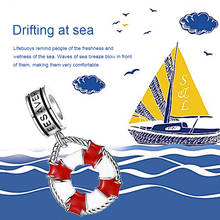 925 Sterling Silver Enamel Bikini Pendant Beads Life Saver Lifebuoy Surfing Charms Fit European Bracelet for Women Jewelry Gift 2024 - buy cheap