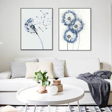 Pôster e impressão de leão azul, arte de parede, flores, pintura em tela, imagens modulares, decoração, sala de estar, objeto moderno de luxo 2024 - compre barato