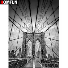 Homfun pintura de diamantes completa quadrada/redonda, ponte urbana ", padrão bordado, ponto cruz, pintura de strass 5d a30255 2024 - compre barato