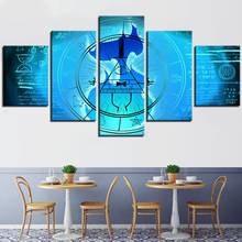 5 Pieces Gravity Fall Canvas Posters Cartoon Pictures Blue Abstract Painting Animation Wallpapers For Home Decor Artwork 2024 - buy cheap