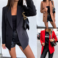 Женские пиджаки и куртки на каждый день осень офисные женские туфли Блейзер костюм элегантный тонкий повседневное пальто куртка размера плюс D90102 2024 - купить недорого