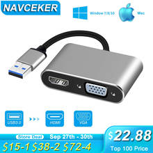 2022 USB 3.0 to HDMI VGA Adapter Mac OS USB to VGA HDMI Adaptor 1080P Converter Support HDMI VGA Sync Output for Windows7/8/10 2024 - buy cheap