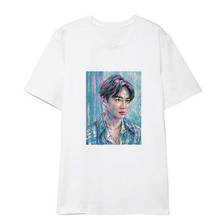 Camisetas de kpop EXO SUHO para mujer, ropa de calle Harajuku de manga corta con cuello redondo, camisetas blancas para chica 2024 - compra barato