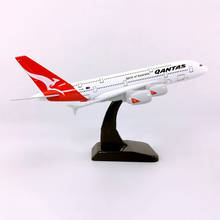 Avión de aleación de escala 1:400 Airbus A380 QANTAS, modelo sólido estático de 18CM Con base, colección de juguetes de exhibición coleccionable 2024 - compra barato