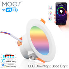 WiFi Smart LED Downlight Dimming Round Spot Light  7W RGB Color Changing 2700K-6500K Warm Cool light Work with Alexa Google Home 2024 - buy cheap