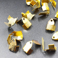 Fltmrh 30 pces 6mm * 9mmmm cabo largo crimp tampas de extremidade fivela ouro prata cor bronze ródio para colar pulseira corrente fecho para 2024 - compre barato