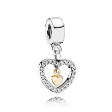 Authentic 925 Sterling Silver Bead Forever In My Heart Dangle Charm Fit Fashion Women Pandora Bracelet Bangle Gift DIY Jewelry 2024 - buy cheap