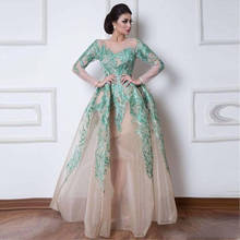 Dubai Long Evening Dresses robe de soiree abiye Abendkleider Applique Elegant Party Evening Dress With Sleeves Gorgeous 2024 - купить недорого