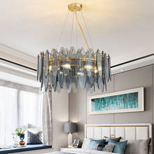 New Modern Chandelier Lighting for Living Room Round Smoke Gray Glass Lamps Home Decor Light Fixtures Led Hanglamp 2024 - buy cheap