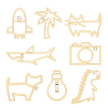 10 x Gold Tone Cat Dog Shark Camera Tree Rocket Light Bulb Charms Pendants for DIY Earrings Necklace Jewelry Making Accessories 2024 - buy cheap