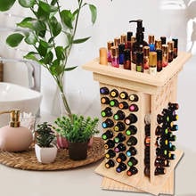 Solid Wooden Rotating Essential Oil Bottle Storage Holder Classification Display Stand Table Diffuser Holder Organizer 2024 - buy cheap