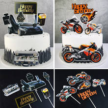 Мотоциклетные комбинированные наручные часы в виде торта на день рождения, автомобильные наручные часы «сделай сам», наручные часы в виде торта для мальчиков, украшение для вечеринки в честь Дня рождения, свадьбы, десерта 2024 - купить недорого