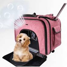 Carrinho para transporte de animais de estimação, dobrável, bolsa de segurança para carregar cães, gatos, gatinhos ou cachorros 2024 - compre barato