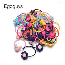 10PCS Children Cartoon Hair Ring Baby Hair Clips Bow Tie Headwear Girls Elastic Rope Kids Rubber Band Cute Fruit Flower Headband 2024 - buy cheap