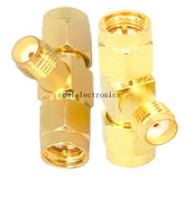 10pcs SMA Female Jack to 2 SMA male Triple 3 Way T RF Adapter Connector 2024 - buy cheap