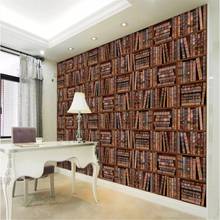 European Retro Books Bookshelf Photo Wallpapers for Living Room Bedroom Study Office Papel De Parede 3d Wall Papers Home Decor 2024 - buy cheap