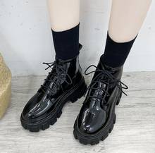 Fashion Black Ankle Boots For Women Thick Heels Spring Autumn Leather Platform Casual Crawlers High Heels Ladies Martin Boots 2024 - buy cheap