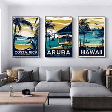 Vintage Travel Posters Modern Beach Canvas Paintings On the Wall Art Landscape Art Modular Pictures For Living Room Cuadros 2024 - buy cheap