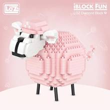 LOZ-bloques de construcción de oveja rosa para niños, Mini bloques de diamante, juguete educativo, modelo, juguetes, montar, Animal, regalo, 9234 2023 - compra barato