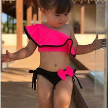 New Children's Swimwear Two Piece Flamingo Swimsuit For Girls 2021 Summer Bikini Sets Kids Swimsuit Lovely Swimwear 2024 - buy cheap