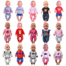 Doll Clothes Pajamas 2Pcs/Set Nightgowns For 18 Inch American&43Cm Baby New Born Doll Clothes Accessories Girl`s  Toy 2024 - buy cheap