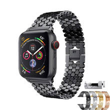 Pulseira de aço inoxidável para apple watch, 44mm/40mm/42mm /38mm, pulseira de metal para iwatch series 6/se/5/4/3/2/1, ferramenta para bracelete 2024 - compre barato