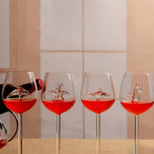 Copa de vino con forma de flor rosa, copa de vino tinto de delfines, vasos de cóctel para fiesta 2024 - compra barato