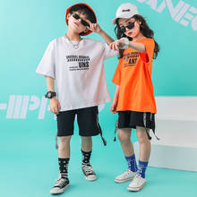 Roupas infantis de dança, camiseta, calça de baile, fantasia de hip hop, para meninos e meninas 2024 - compre barato