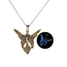 Glowing In The Dark Butterfly Wings Pendant Necklace Hot Sale Retro Wing Luminous Necklace Women Fashion Jewelry Accesories 2024 - buy cheap