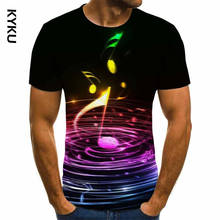 KYKU-Camiseta de música para hombre, camiseta de guitarra 3d, camiseta estampada, ropa gótica de Anime, camiseta de manga corta 2024 - compra barato