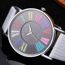 Relogio Feminino Women Big Watches Miler Fashion Colored Roman Numerals Leather Band Quartz Watch Casual Ladies Watches Clock 2024 - buy cheap